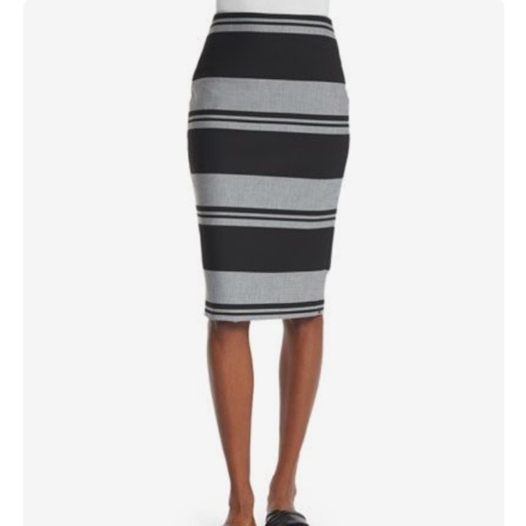 Elizabeth and James Black Gray Stripe Aisling Skirt - Picture 1 of 3